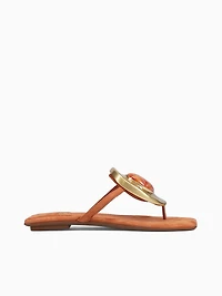Bazaar Orange Suede Gold Kid