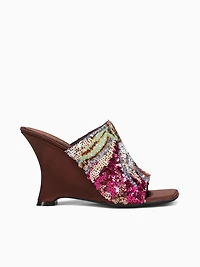 Auraseq Brown Satin Multi Sequin Fabric