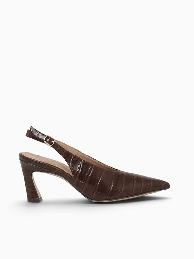 Elaine Chocolate Bar Croco Leather