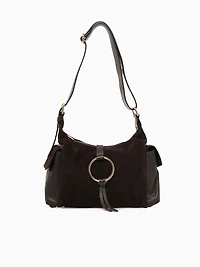 Sattas Suede Match Shoulder Bag Beige