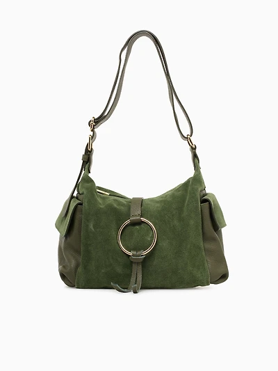 Sattas Suede Match Shoulder Bag Green