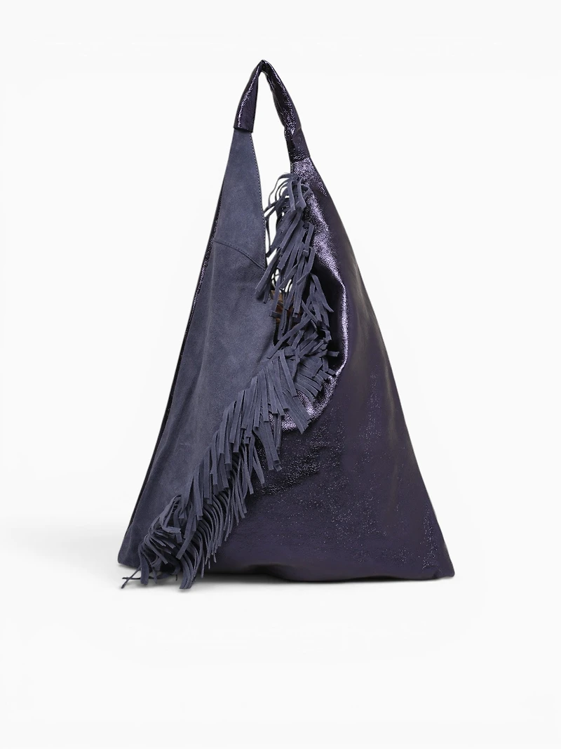 Giselle Suede Match Shoulder Bag Blue