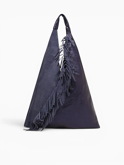Giselle Suede Match Shoulder Bag Blue