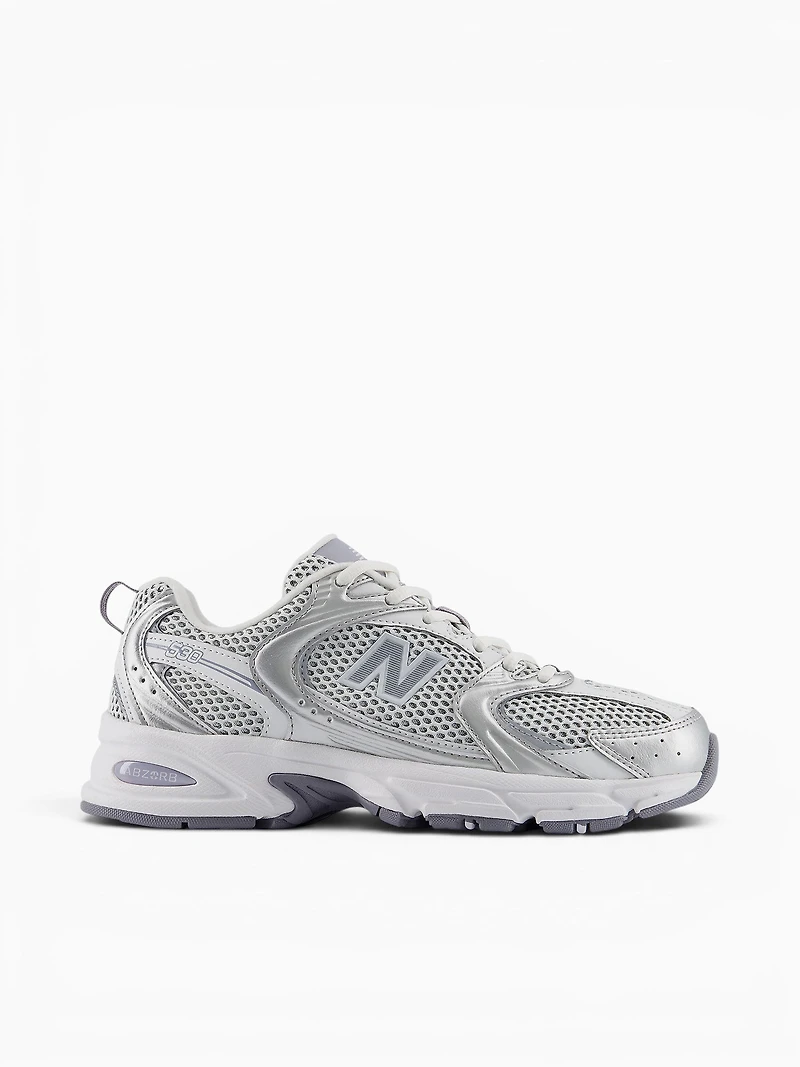 530 Grey Silver Leather Mesh
