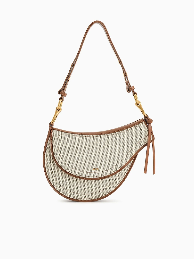 Ashlie Shoulder Bag Brown Canvas