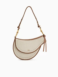 Ashlie Shoulder Bag Brown Canvas