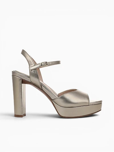 Marigold Patina Pewter Metallic Leather