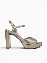Marigold Patina Pewter Metallic Leather