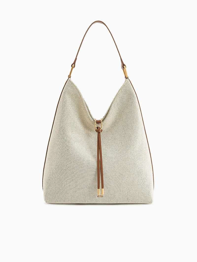 Aria Shoulder Bag Brown Canvas