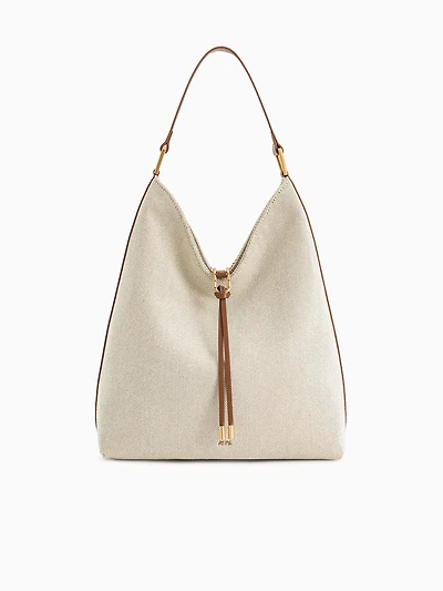 Aria Shoulder Bag Brown Canvas