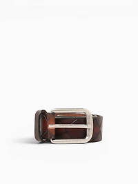 Basktweave Belt Tan Leather