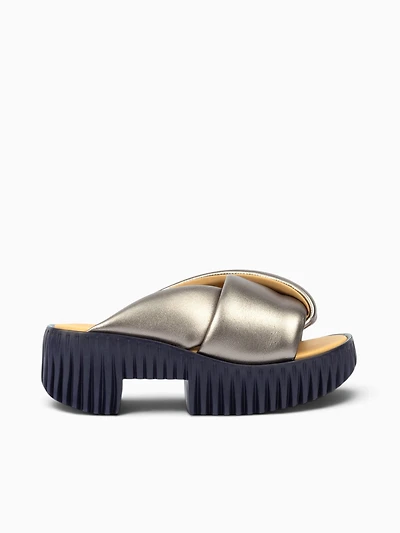Plia Anda Gunmental Sheep Metallic Leath