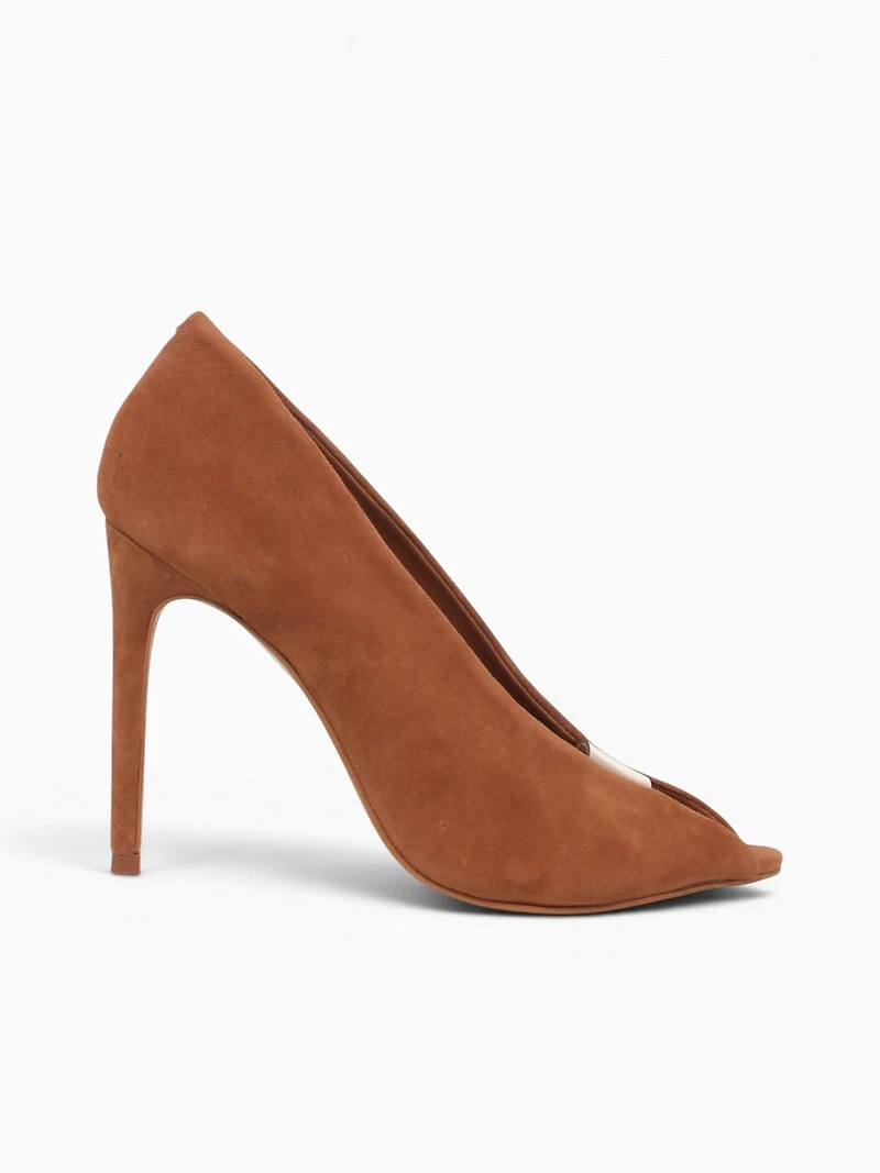 Gia Lee Red Cognac Suede