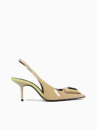 Katalin Ecru Olive Patent