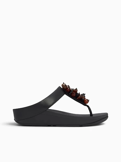 Fino Beadcluster Brown Black leather