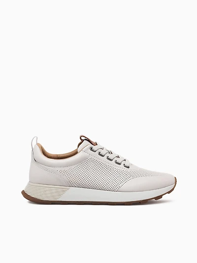 Kinnon Perfed Jogger White Full Grain