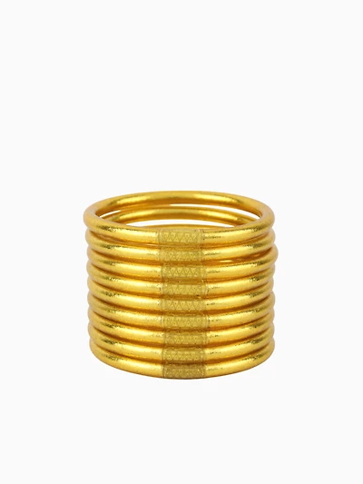 Gold All Weather Bangles (Set of 9) - Serenity Prayer