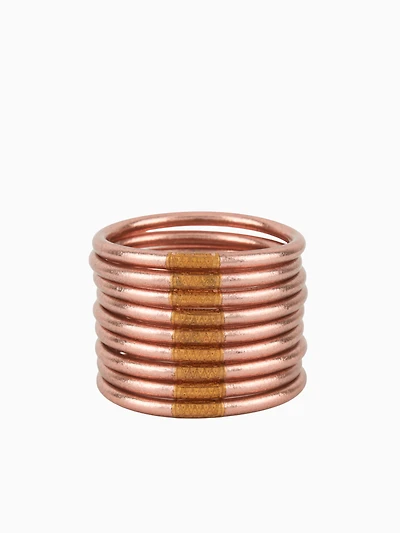 Rose Gold All Weather Bangles (Set of 9) - Serenity Prayer