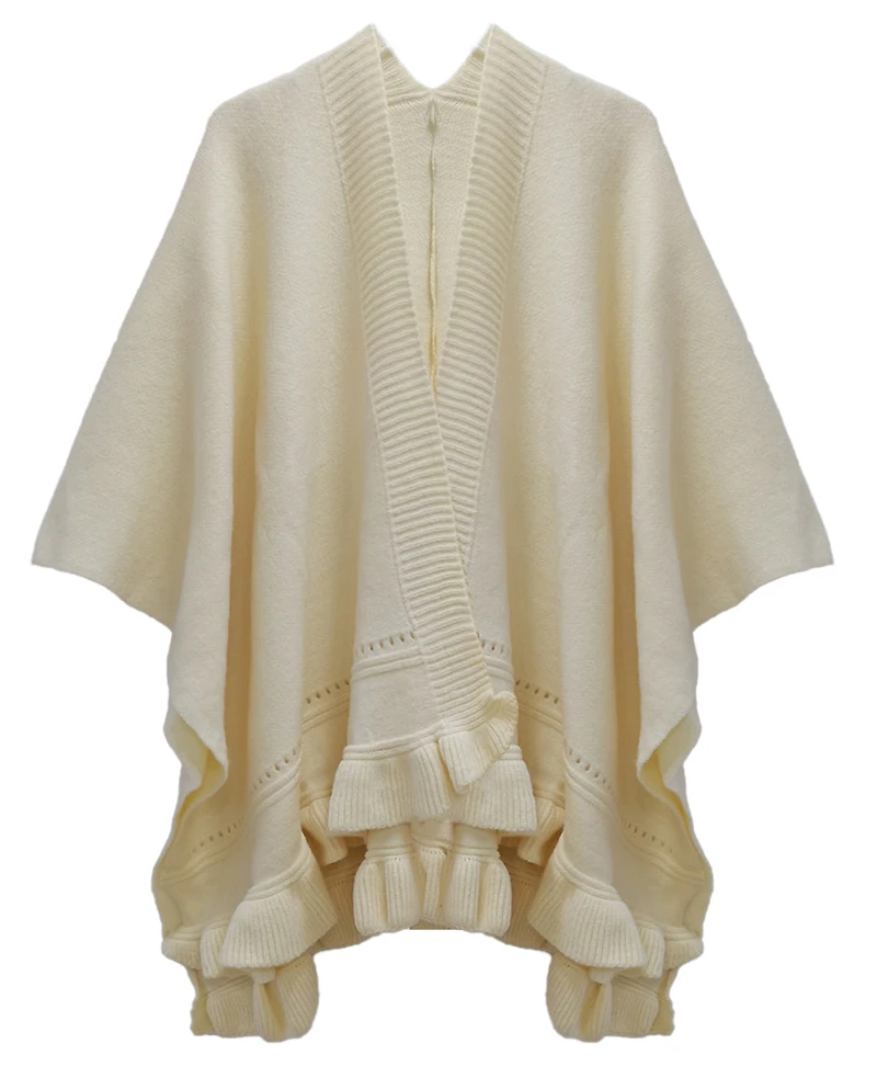 Ruffle Hem Ruana