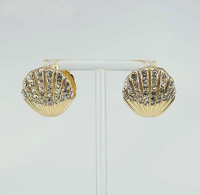 Rhinestone Seashell Earrings
