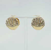 Rhinestone Seashell Earrings