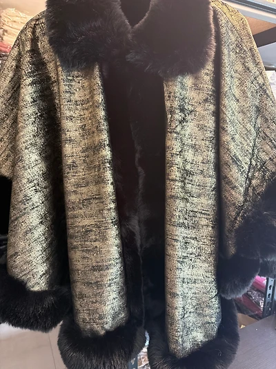 Suede Fur Cape