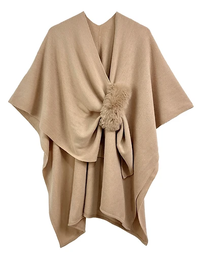 Furry Strap Ruana