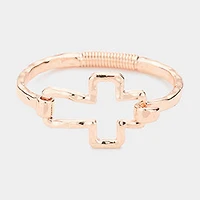 Hammered Metal Cross Bangle