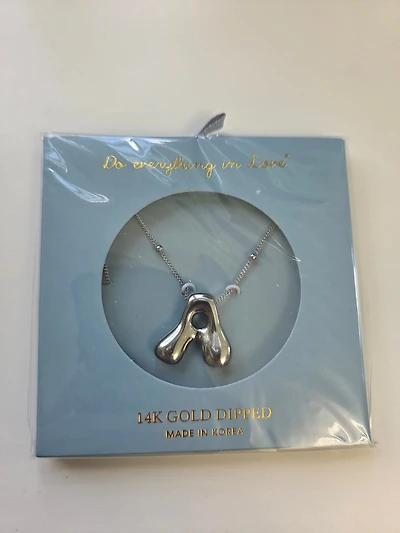 White Gold Bubble Initial