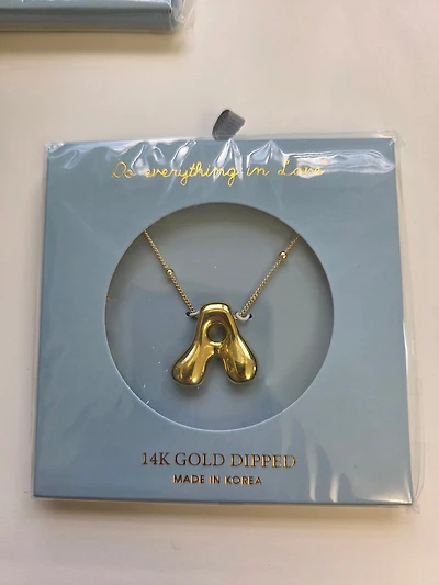 14K Gold Dipped Bubble Initial