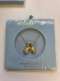 14K Gold Dipped Bubble Initial