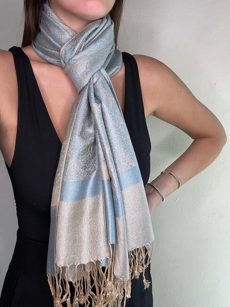 Jacquard Sky Blue/Beige