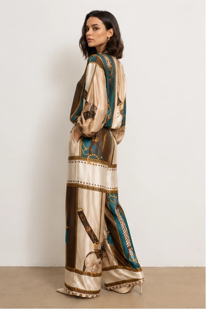 Cavalla Brown Silk Set