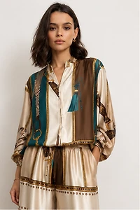 Cavalla Brown Silk Set