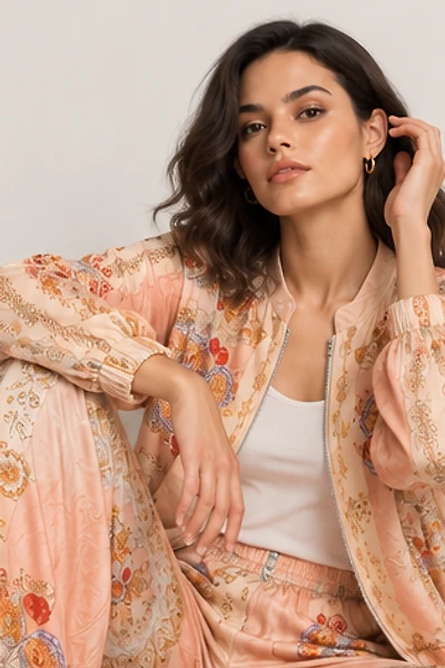 Rosa di Como Bomber Silk Set