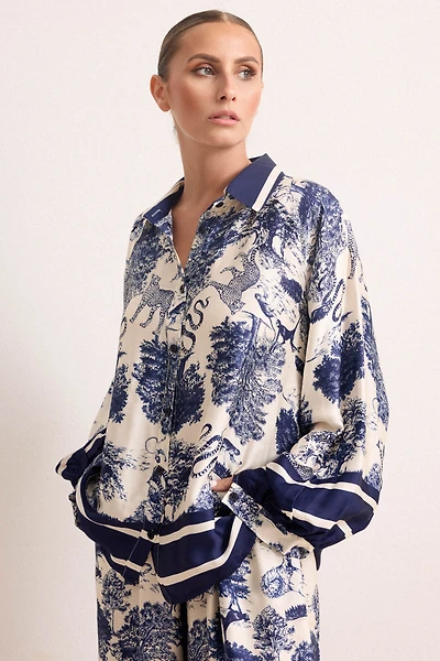 Florence Button Down Silk Set