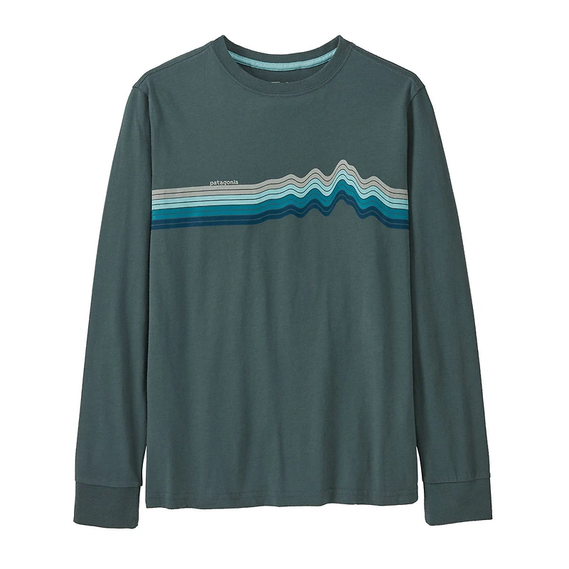 Kids' Long-Sleeved Regenerative Organic Certified Cotton Ridge Rise Stripe T-Shirt