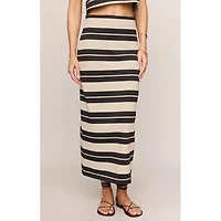 Women's Gail Striped Jersey Midi Skirt