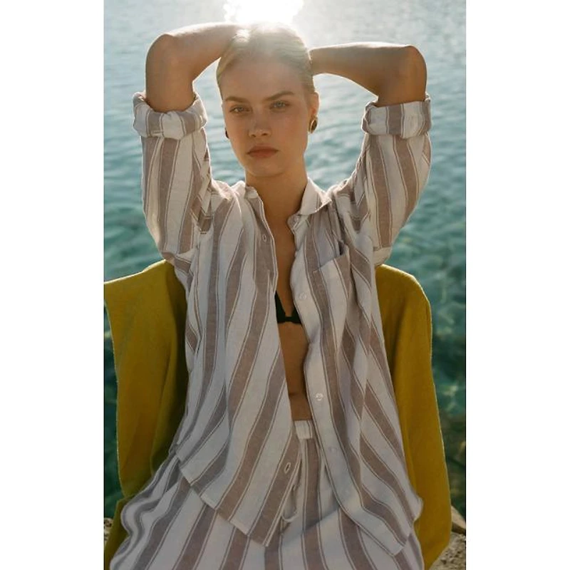 Women's The Perfect Striped Linen Button Up