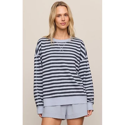 Women's Everyday French Terry Striped Crew