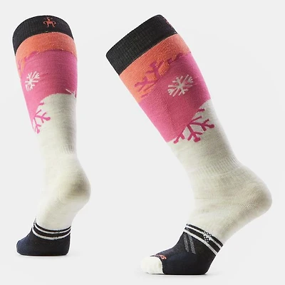 Women's Ski Full Cushion Snowpocalypse Pattern Over The Calf Socks