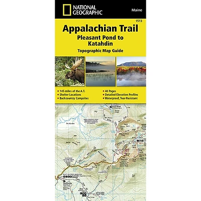 Appalachian Trail Map, Pleasant Pond to Katahdin [Maine]