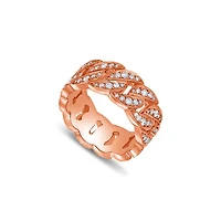 Baby Cuban Link Eternity Ring (9mm, Fully Iced)