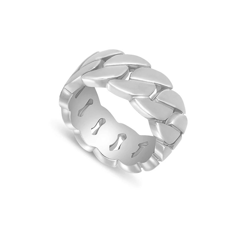 Baby Gold Cuban Link Eternity Ring (9mm)