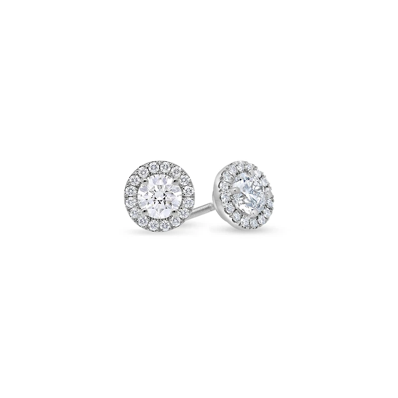 Elle Diamond Stud Earrings (GIA Round, 1.20 Carat Total)