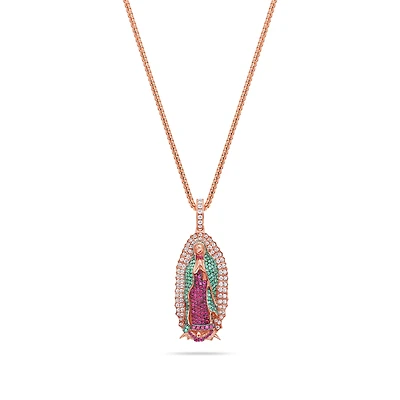 Micro Lady of Guadalupe Piece (Fully Iced, Green Mosaic)