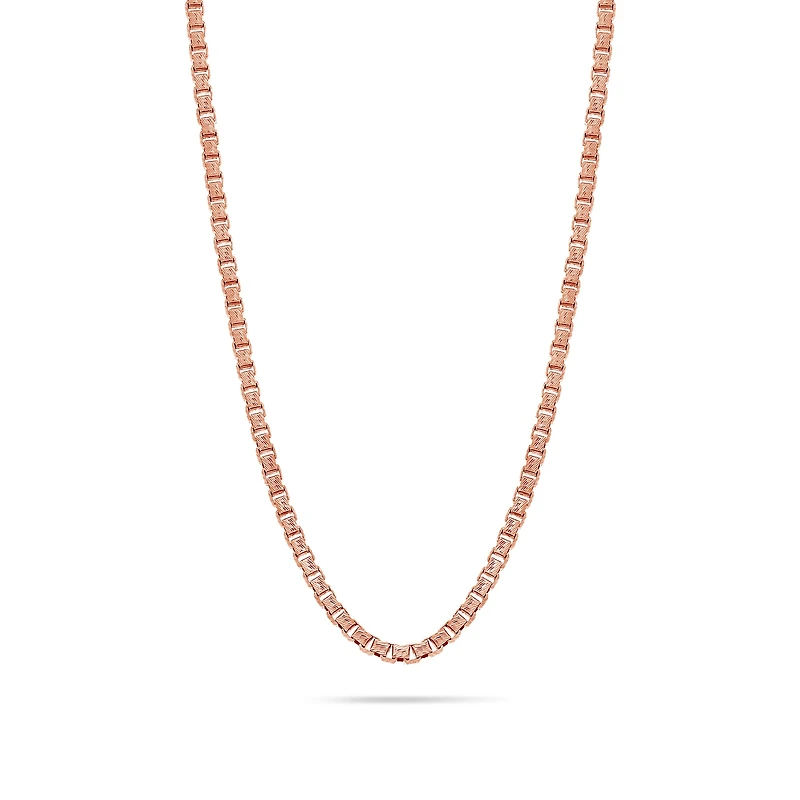 Gold Box Link Chain (3mm, Brush-finished)