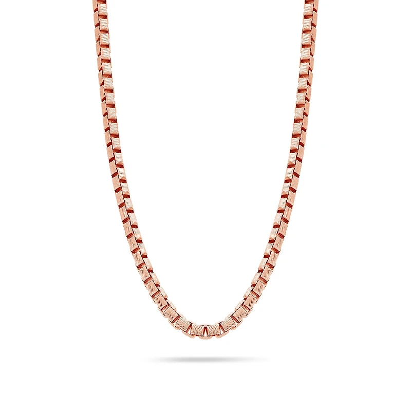 Gold Box Link Chain (4mm, Brush-finished)