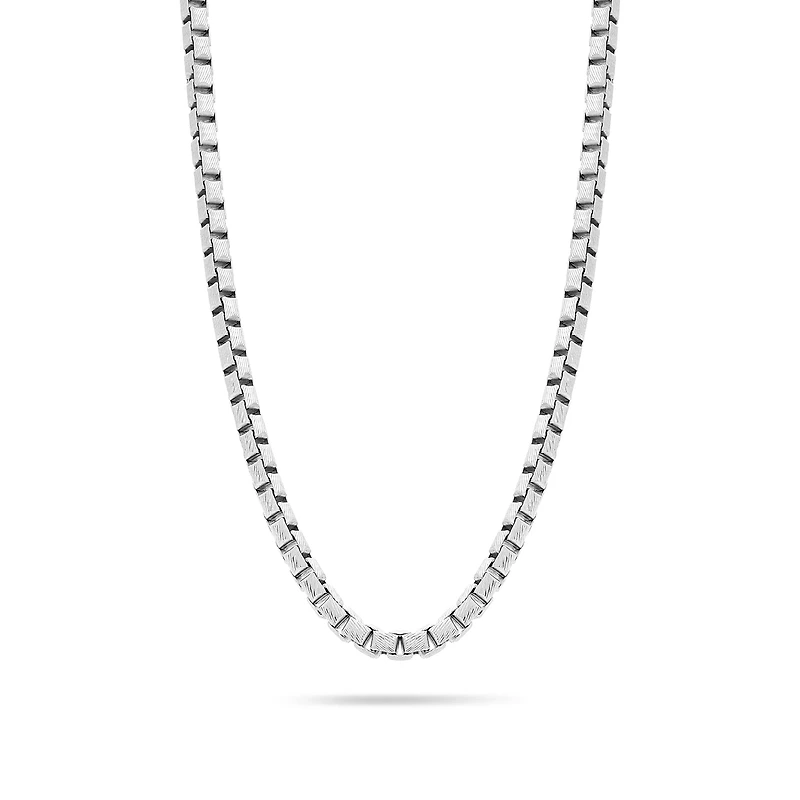 Gold Box Link Chain (4mm, Brush-finished)