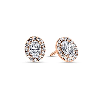 Elle Diamond Stud Earrings (GIA Oval, 1.20 Carat Total)